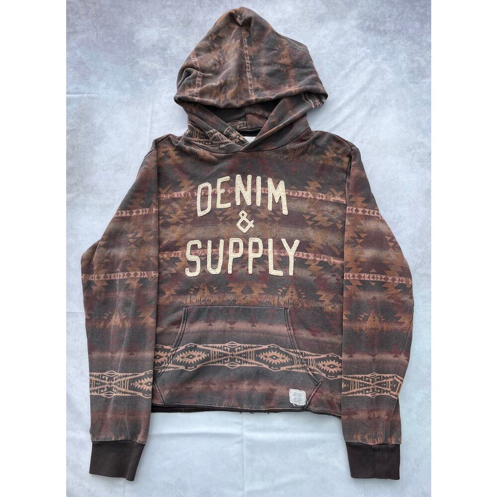 Vintage Denim & Supply Ralph Lauren Southwestern Print Hoodie - Large